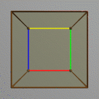 Flip a square on a cube - Schlegel diagram representation